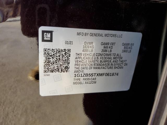 2021 CHEVROLET MALIBU LS 1G1ZB5STXMF061874