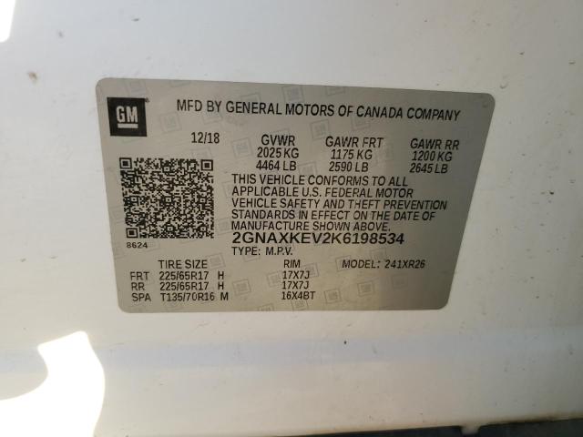 2019 CHEVROLET EQUINOX LT - 2GNAXKEV2K6198534