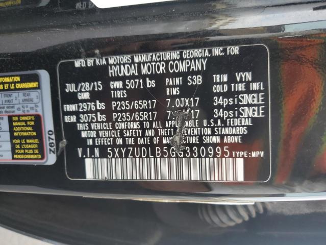 2016 HYUNDAI SANTA FE S - 5XYZUDLB5GG330995