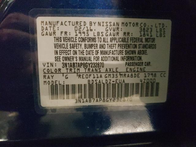 2016 NISSAN SENTRA S - 3N1AB7AP8GY232870