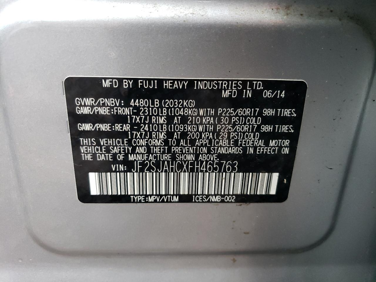 Lot #3027074812 2015 SUBARU FORESTER 2