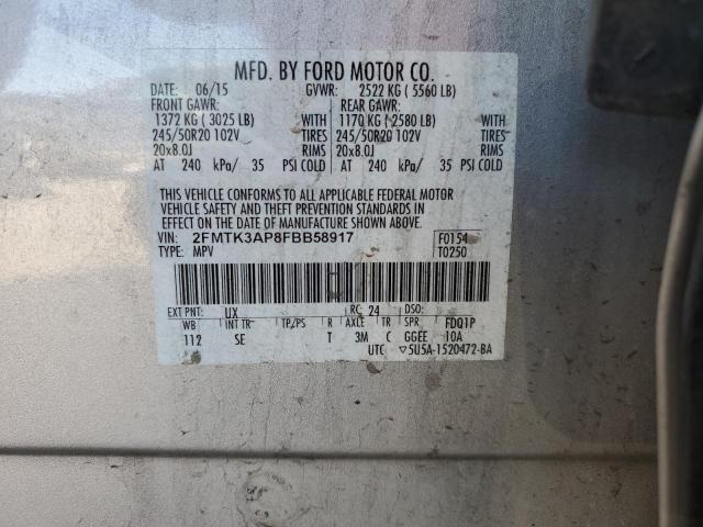 VIN 2FMTK3AP8FBB58917 2015 FORD EDGE no.13