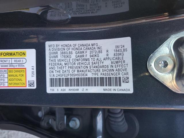 2025 HONDA CIVIC SPOR - 2HGFE2F56SH503834