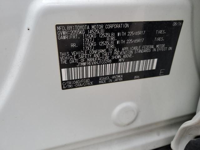 2017 TOYOTA RAV4 XLE - JTMWFREVXHJ103398
