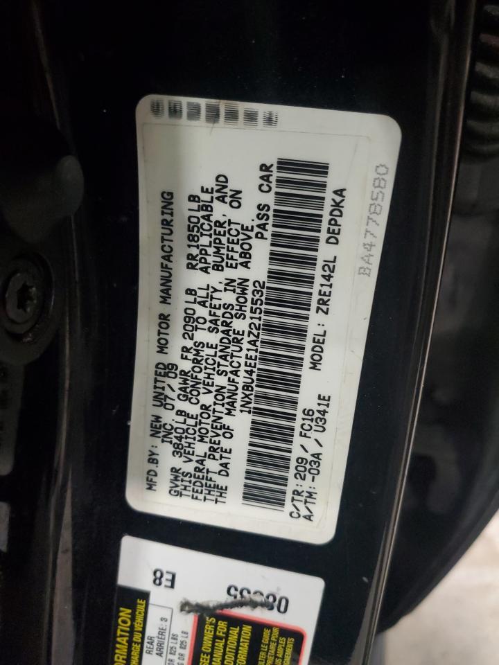 Lot #3034416106 2010 TOYOTA COROLLA BA