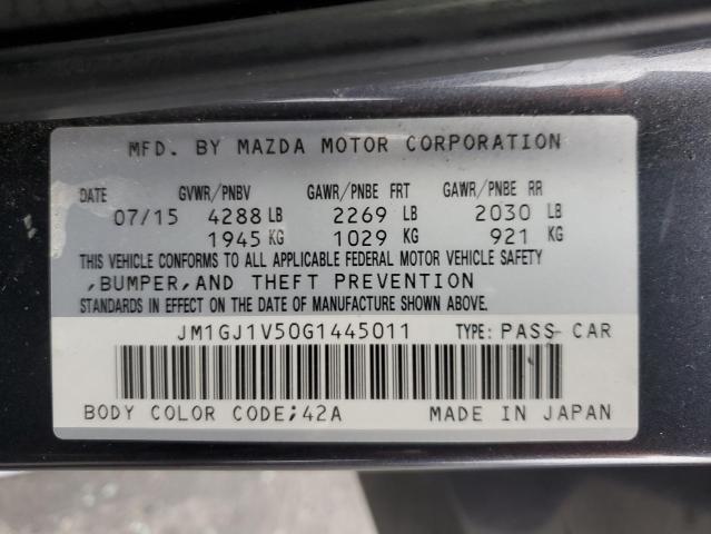 VIN JM1GJ1V50G1445011 2016 MAZDA 6 no.12