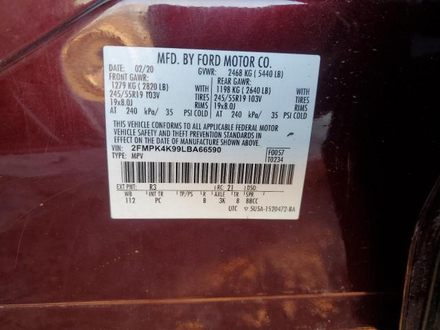 2020 FORD EDGE TITAN - 2FMPK4K99LBA66590