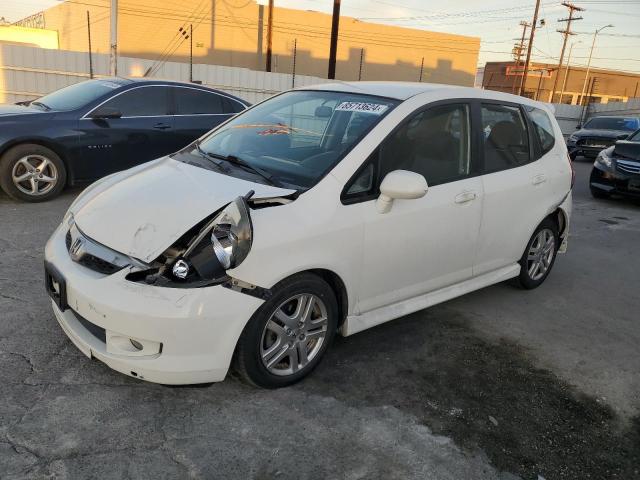 HONDA FIT S 2007 white hatchbac gas JHMGD38627S039280 photo #1