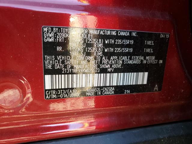 2019 TOYOTA RAV4 LIMIT - 2T3Y1RFV4KW025523