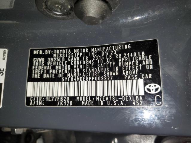 VIN 5YFB4MDE8PP009927 2023 TOYOTA COROLLA no.12