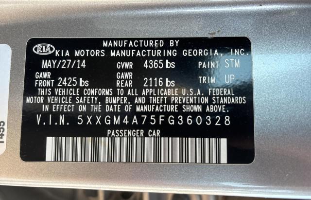 VIN 5XXGM4A75FG360328 2015 KIA OPTIMA no.10