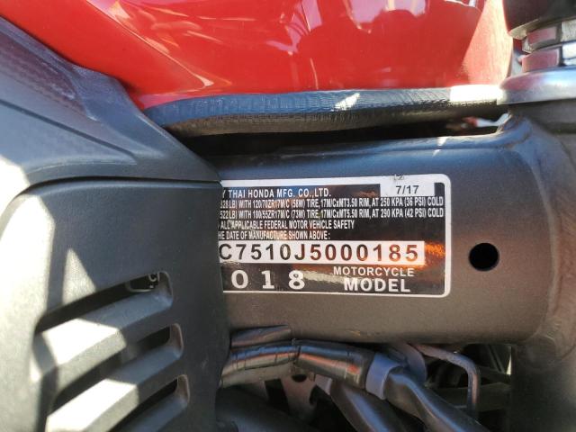 2018 HONDA CB650 F MLHRC7510J5000185