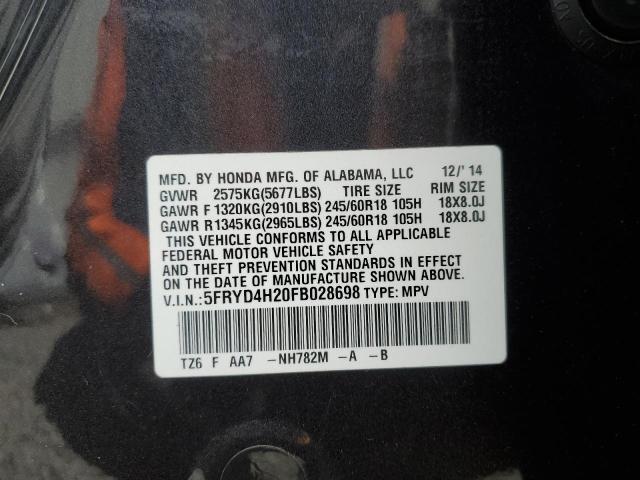 2015 ACURA MDX - 5FRYD4H20FB028698