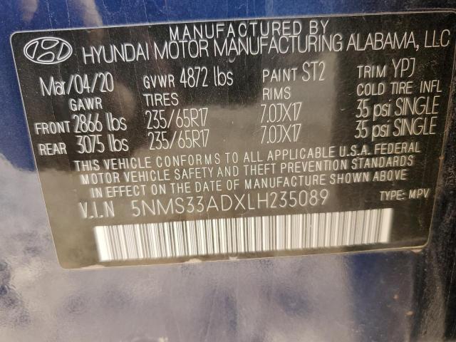 2020 HYUNDAI SANTA FE S - 5NMS33ADXLH235089