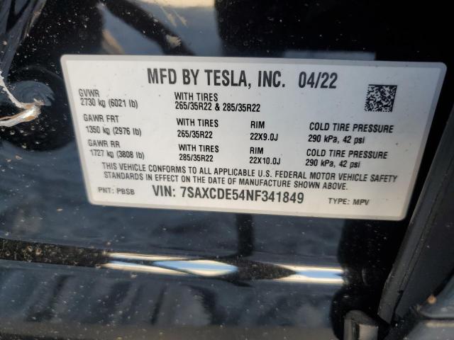 2022 TESLA MODEL X - 7SAXCDE54NF341849
