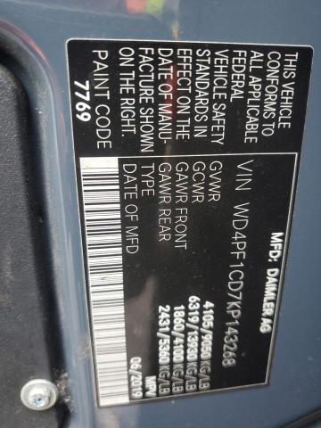 VIN WD4PF1CD7KP143268 2019 MERCEDES-BENZ SPRINTER no.13