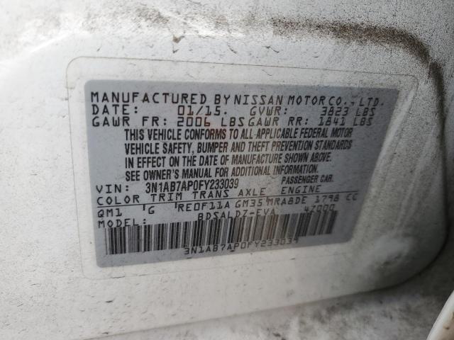 VIN 3N1AB7AP0FY233039 2015 NISSAN SENTRA no.12