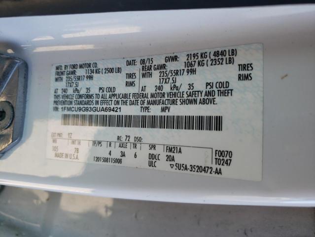 2016 FORD ESCAPE SE - 1FMCU9G93GUA69421