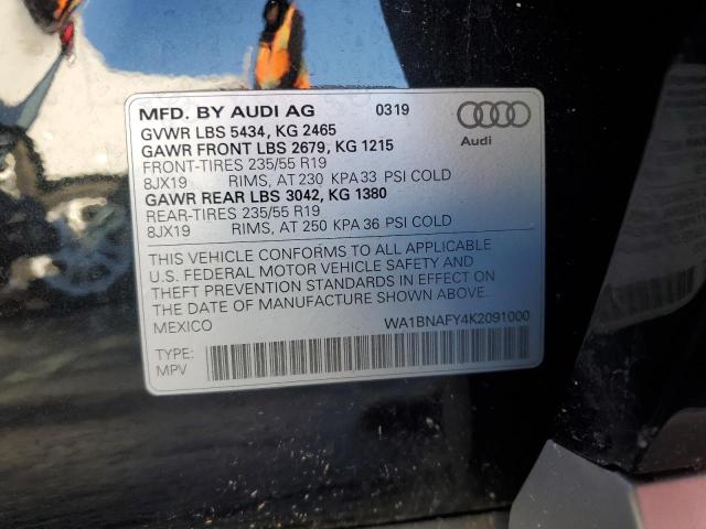 2019 AUDI Q5 PREMIUM - WA1BNAFY4K2091000