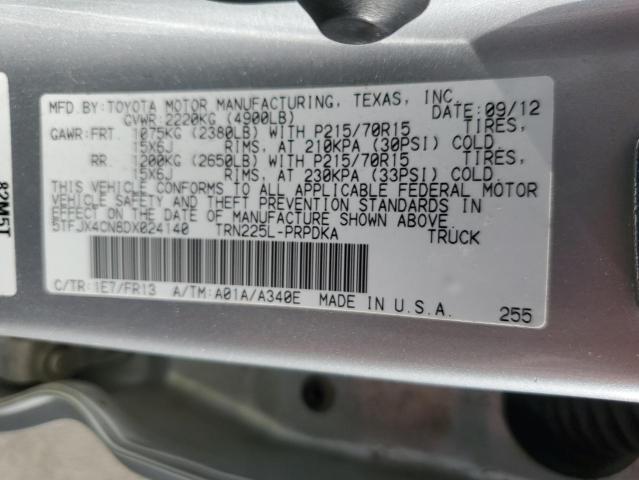 VIN 5TFJX4CN8DX024140 2013 TOYOTA TACOMA no.12