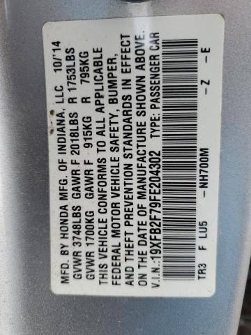 2015 HONDA CIVIC SE 19XFB2F79FE204302