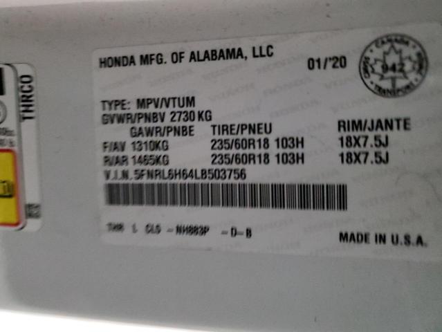 2020 HONDA ODYSEEY 5FNRL6H64LB503756