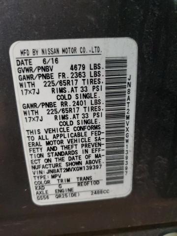 2016 NISSAN ROGUE S - JN8AT2MVXGW139397