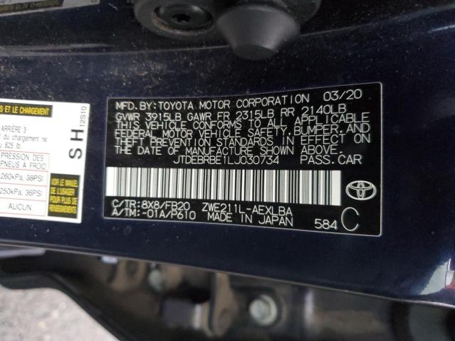 2020 TOYOTA COROLLA LE - JTDEBRBE1LJ030734