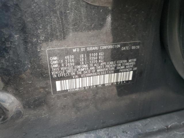 2020 SUBARU LEGACY 4S3BWAB61L3031324