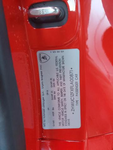 2015 LAMBORGHINI HURACAN ZHWUC1ZFXFLA00871