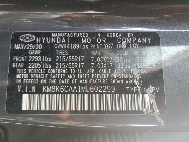 2021 HYUNDAI KONA SEL P - KM8K6CAA1MU602299