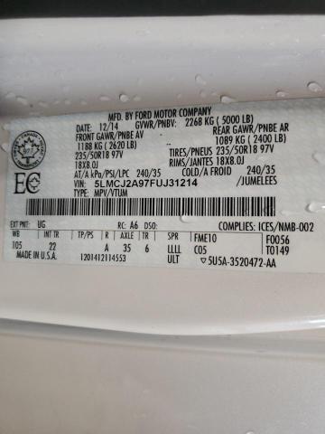 2015 LINCOLN MKC 5LMCJ2A97FUJ31214