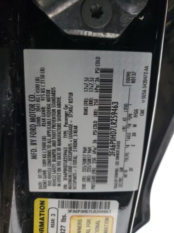 2020 FORD FUSION SE - 3FA6P0HD7LR259463