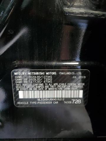 2019 MITSUBISHI MIRAGE GT ML32A5HJ6KH016212
