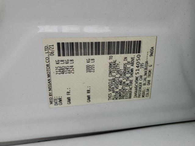 2021 NISSAN MAXIMA SV - 1N4AA6CV0MC514050