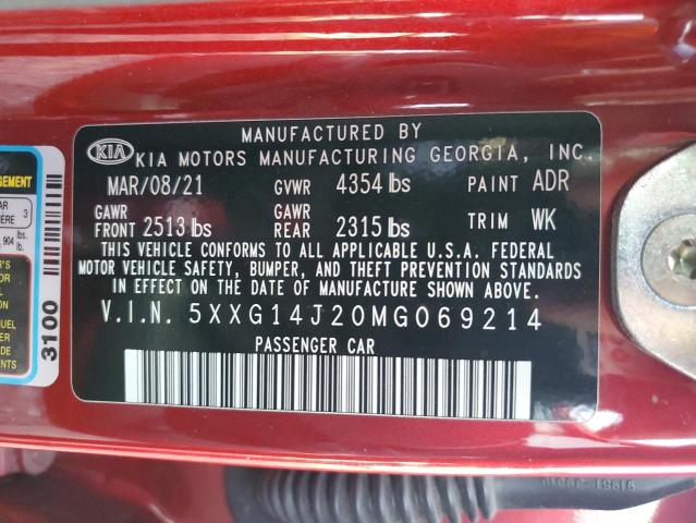 2021 KIA K5 LXS - 5XXG14J20MG069214