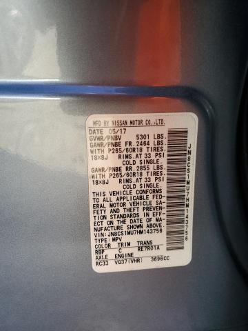 2017 INFINITI QX70 JN8CS1MU7HM143756