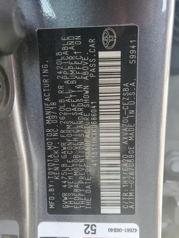 2019 TOYOTA CAMRY L - 4T1B11HKXKU686041