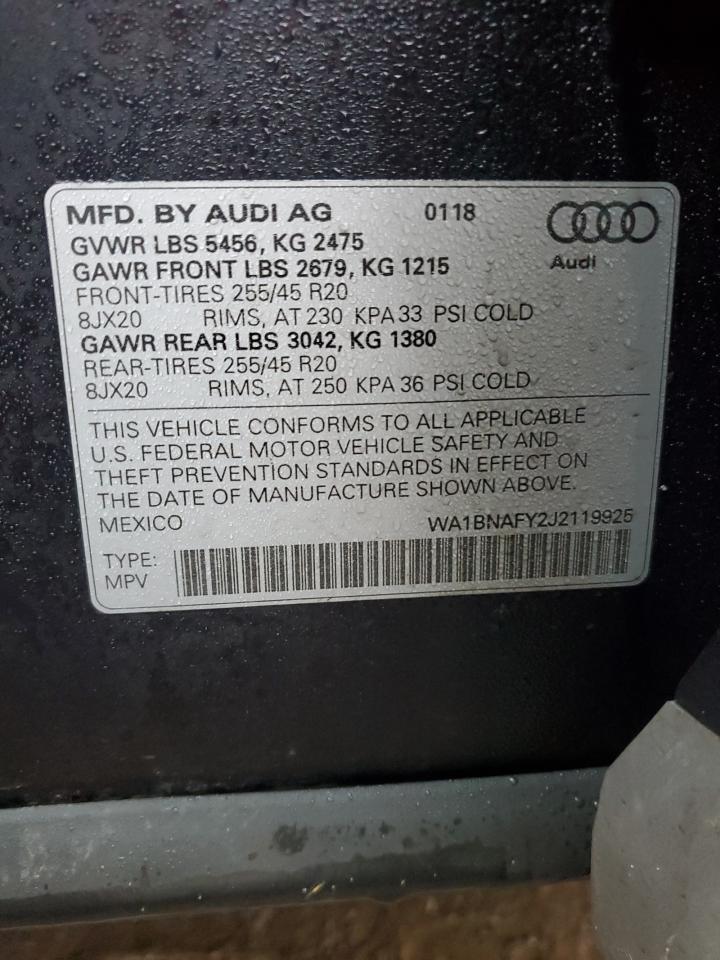 Lot #3028615952 2018 AUDI Q5 PREMIUM