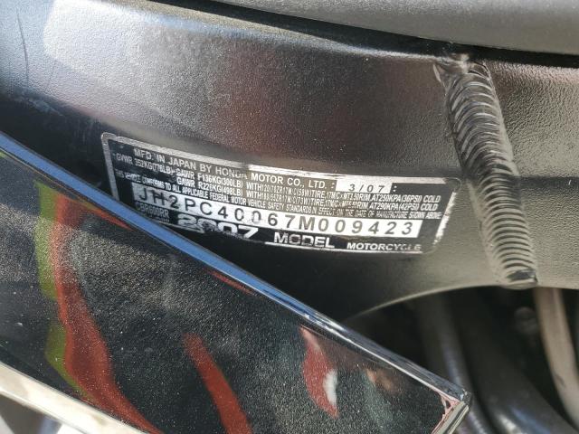 2007 HONDA CBR600 RR - JH2PC40067M009423