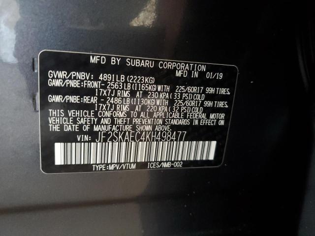 2019 SUBARU FORESTER P - JF2SKAEC4KH498477