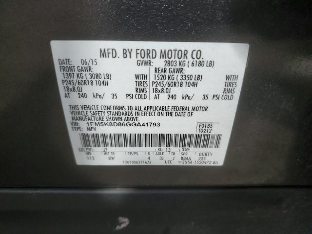 VIN 1FM5K8D86GGA41793 2016 FORD EXPLORER no.13