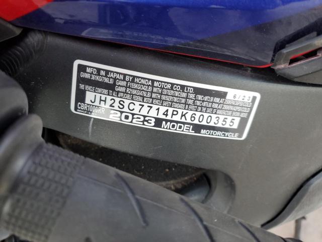 2023 HONDA CBR1000 RR JH2SC7714PK600355