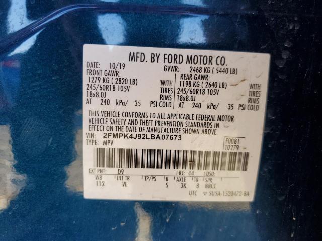 VIN 2FMPK4J92LBA07673 2020 FORD EDGE no.13