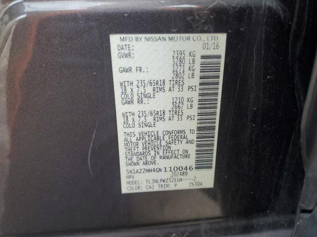 2016 NISSAN MURANO S - 5N1AZ2MH4GN110046