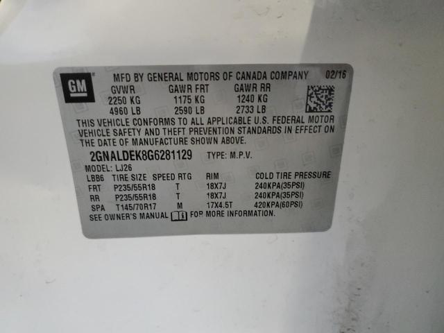 2016 CHEVROLET EQUINOX LT 2GNALDEK8G6281129