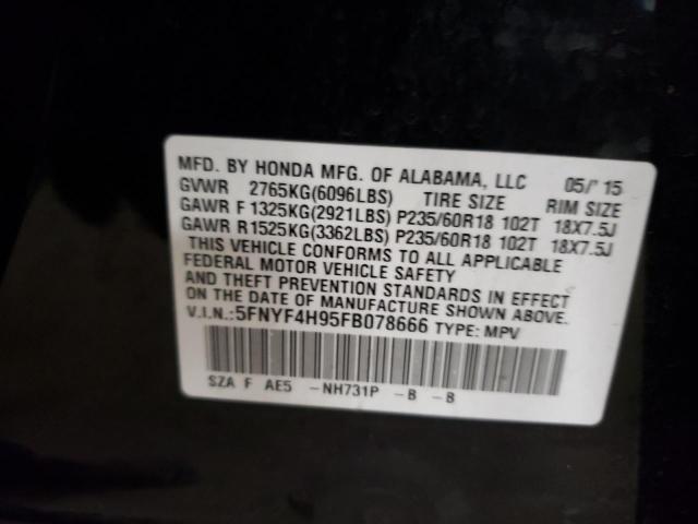 2015 HONDA PILOT TOUR - 5FNYF4H95FB078666
