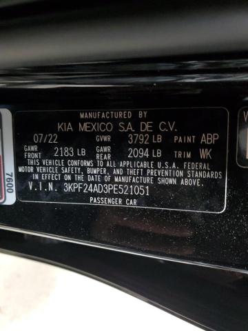 VIN 3KPF24AD3PE521051 2023 KIA FORTE no.12