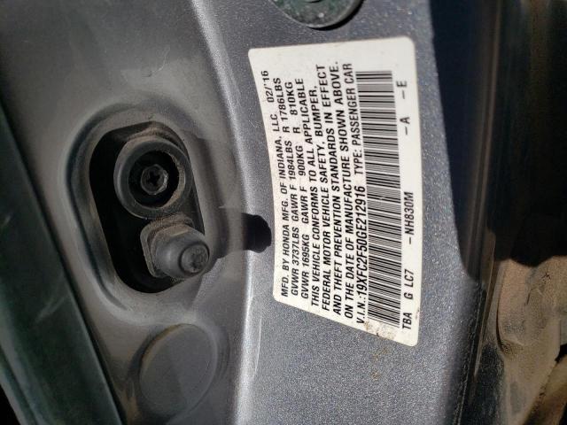 2016 HONDA CIVIC 19XFC2F50GE212916