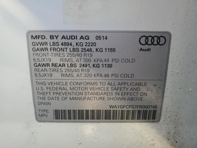 2015 AUDI Q3 PRESTIG WA1GFCFS7FR000745